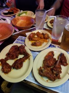 Fire in the hole, magma and goldfinger wings from winking lizard a part of the spiciest dish in columbus series