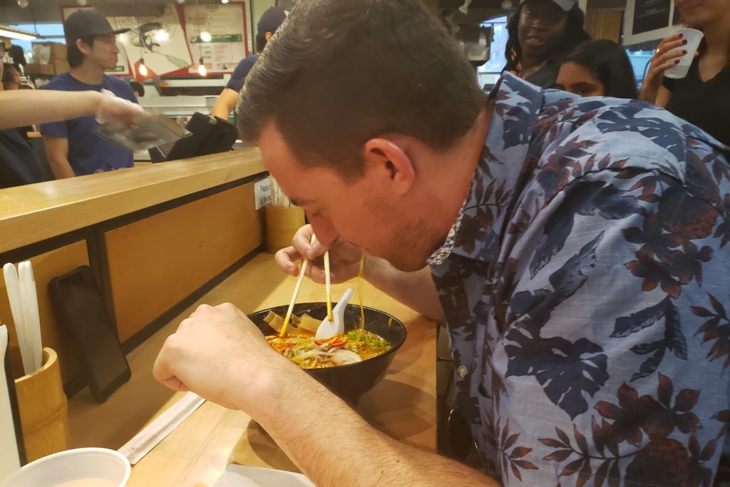 ron fartley takes on the shinigami ramen at satori ramen bar