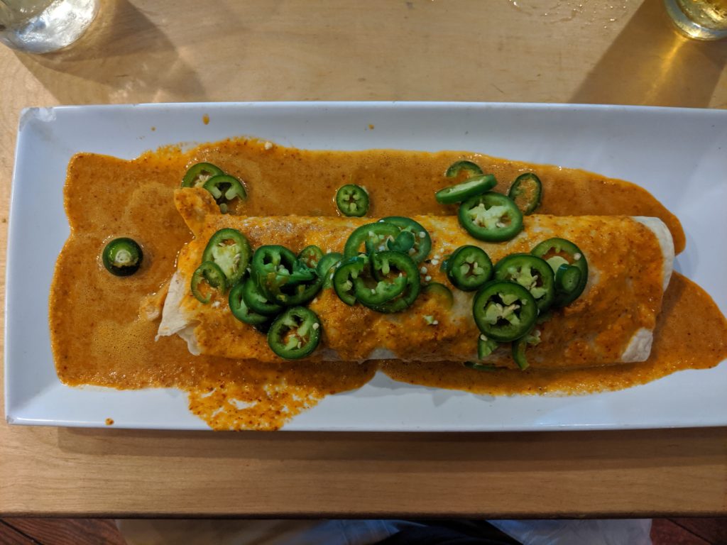 The Mucho Macho burrito at cazuelas eaten by Fartley Farms