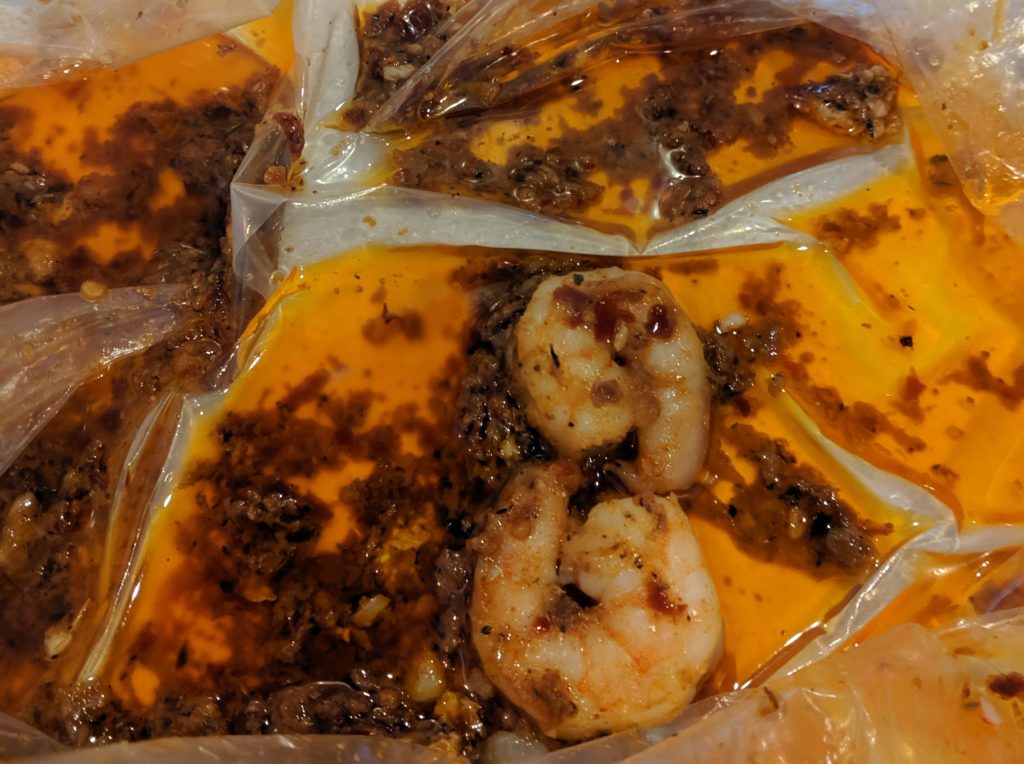 the last few shrimp kais crab boil from fartley farms