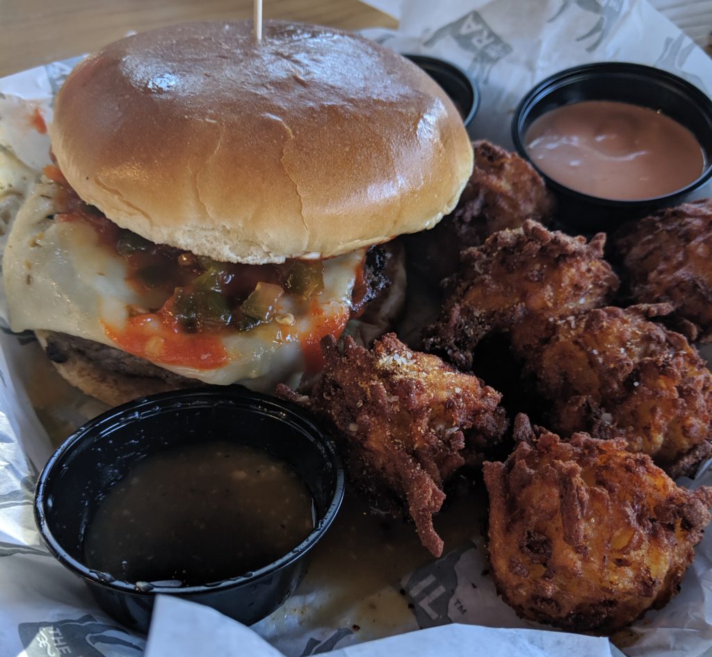 bonfire burger at the rail by fartley farms