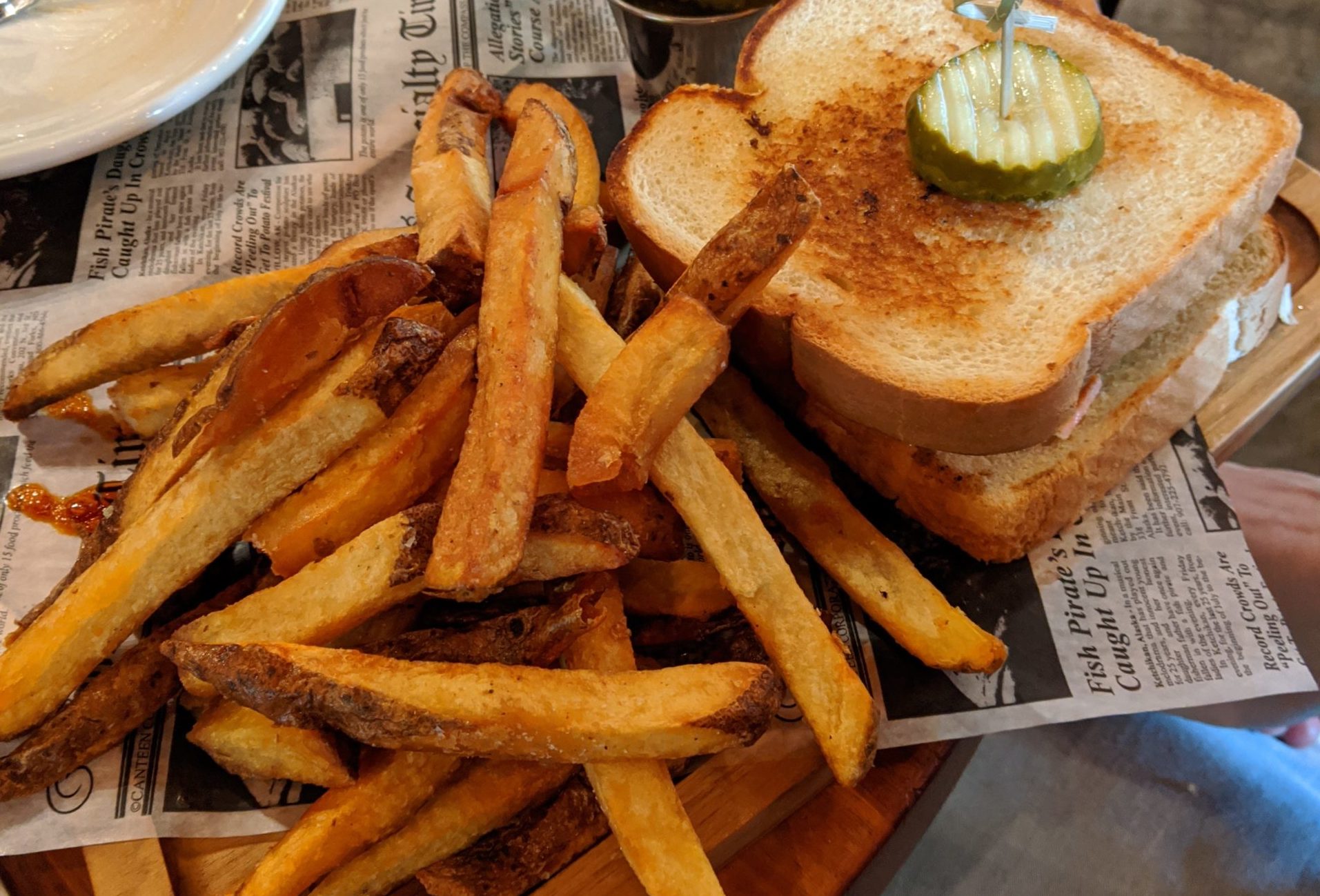 hot chicken sandwich from urbans pint house by fartley farms