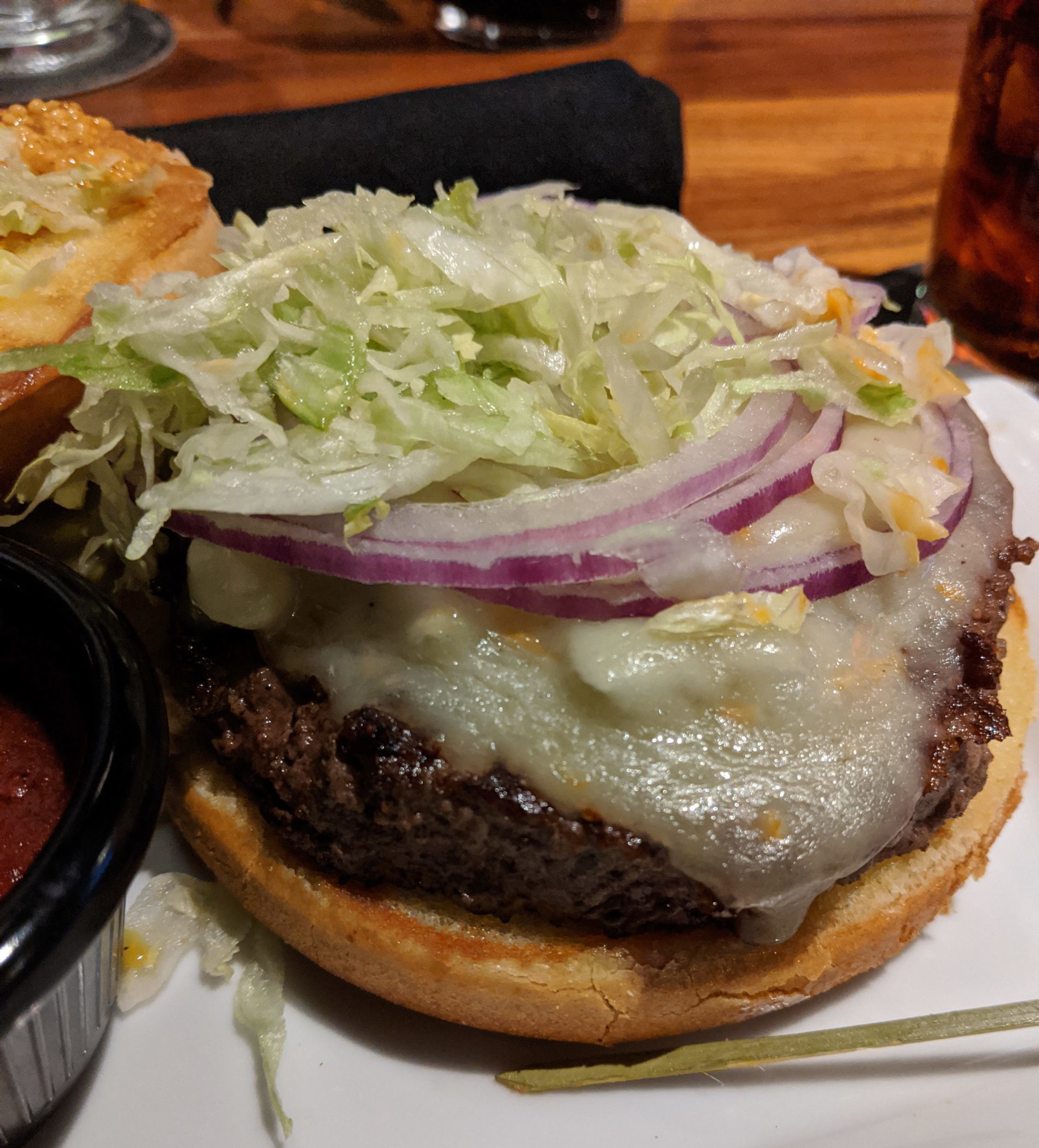 melt your face burger at bru by fartley farms.