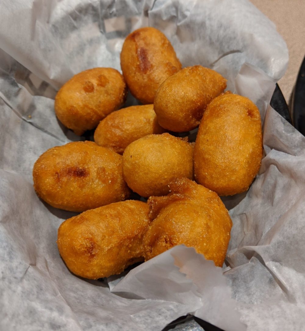 corn dogs by fartley farms at marshalls restaurant