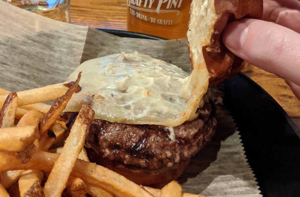 ghost pepper burger at crafty pint fartley farms