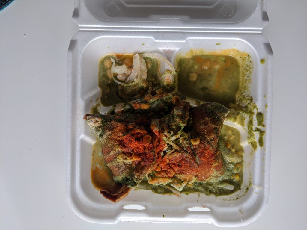 samosa chaat from curry up by fartley farms