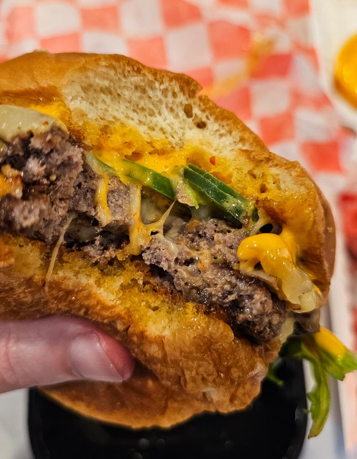 Fresh jalapenos on fire on the mountain burger at grateful griddle in powell, oh