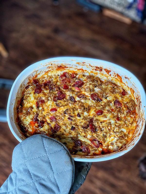 Cheesy Cranberry Habanero Chorizo Dip